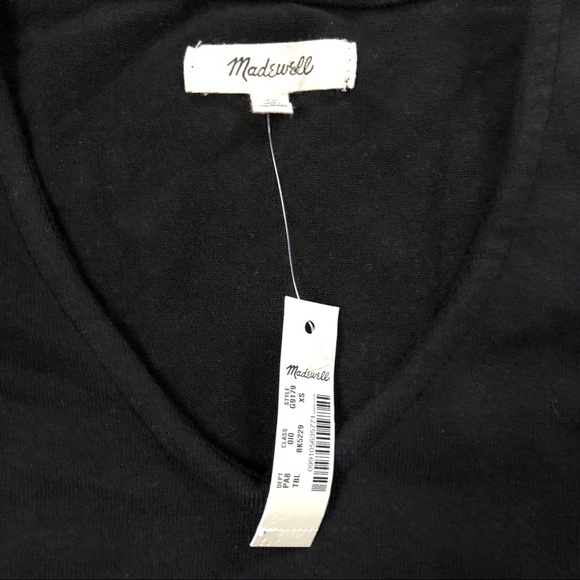 Madewell V-Neck Full-Coverage Bodysuit Black - Picture 9 of 9